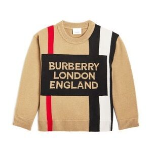 Burberry London' KIDS' BOY'S ROLFE Nova CheckICON STRIPE LOGO SWEATER 4Y 4T 3